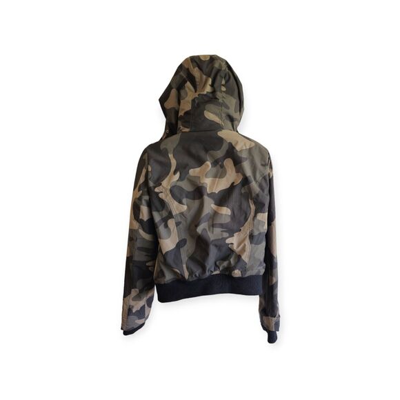 Hollister Green Camouflage All Weather Long Sleeve Jacket Stretch Small - Picture 2 of 7